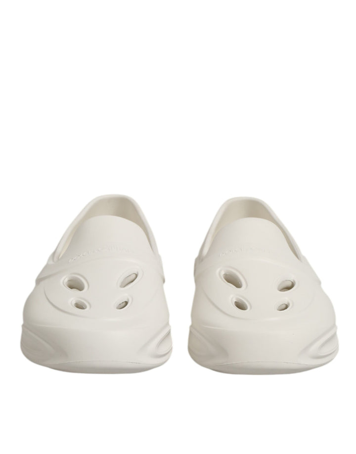 Men’s Dolce &amp; Gabbana White Rubber Slides Low Top Sneakers Shoes