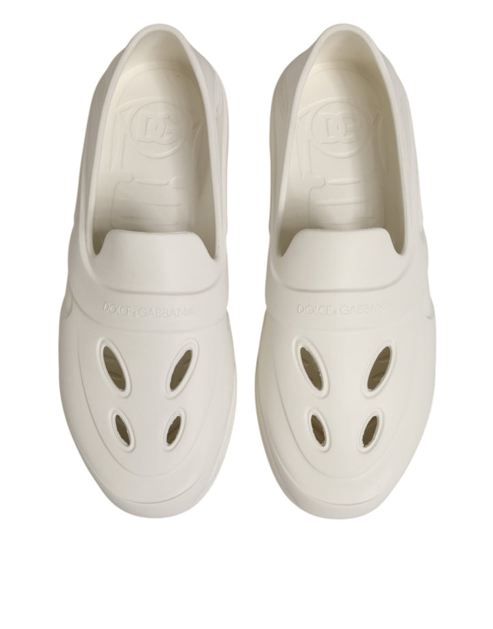 Men’s Dolce &amp; Gabbana White Rubber Slides Low Top Sneakers Shoes