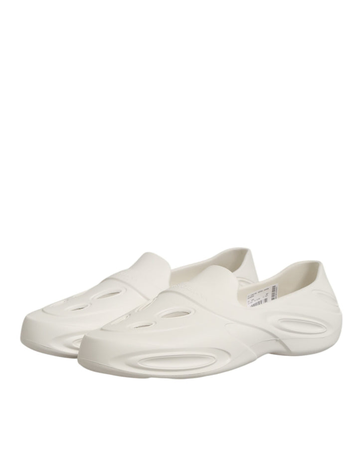Men’s Dolce &amp; Gabbana White Rubber Slides Low Top Sneakers Shoes