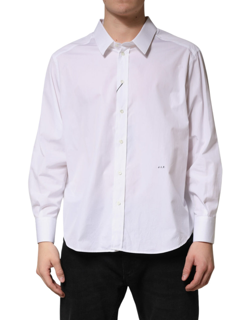 Men’s Dolce & Gabbana White Sartoria Cotton Collared Dress Shirt