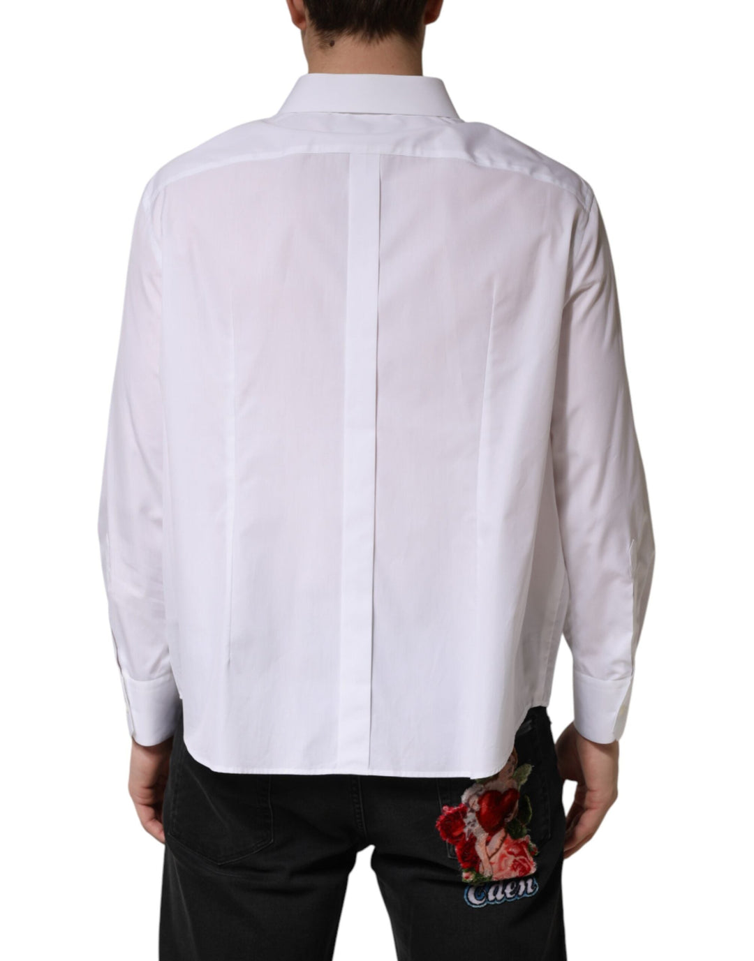 Men’s Dolce &amp; Gabbana White Sartoria Cotton Collared Dress Shirt