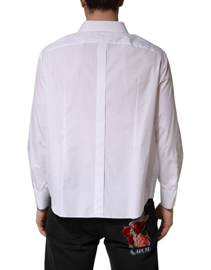 Men’s Dolce &amp; Gabbana White Sartoria Cotton Collared Dress Shirt