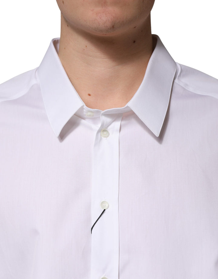 Men’s Dolce &amp; Gabbana White Sartoria Cotton Collared Dress Shirt