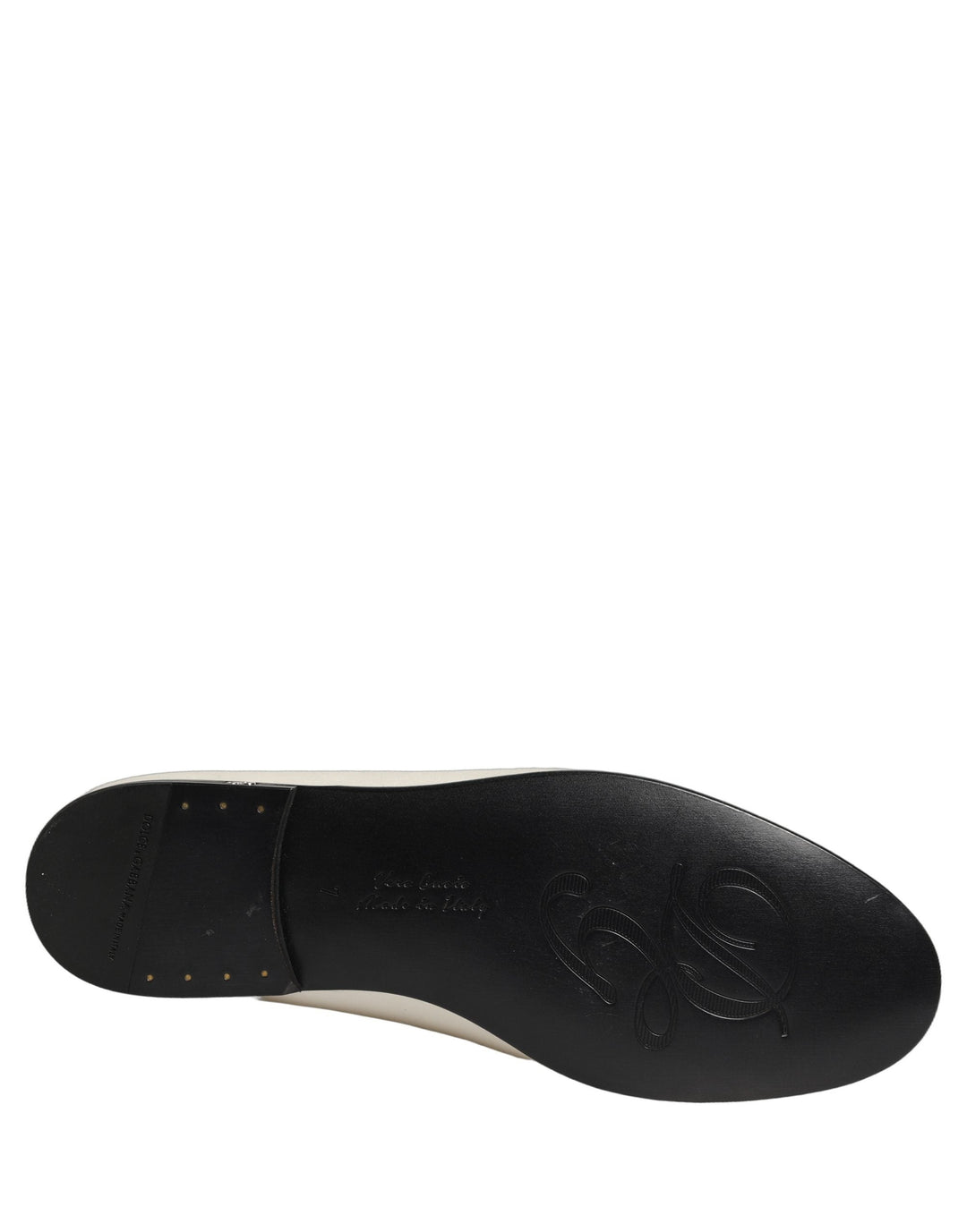 Men’s Dolce &amp; Gabbana White Satin Logo Slip on Flats Loafers Shoes