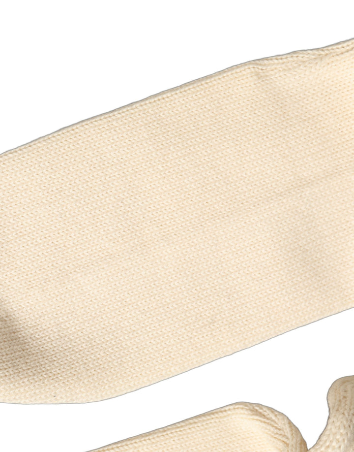 Dolce &amp; Gabbana off White Sequin Cotton Mid Calf Accessory Socks