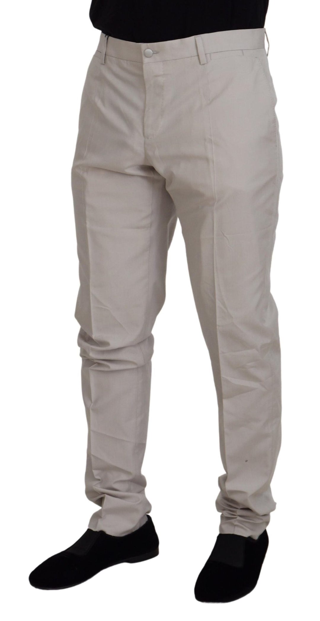 Men’s Dolce &amp; Gabbana off White Silk Mid Waist Chino Pants