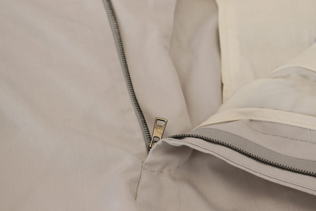 Men’s Dolce &amp; Gabbana off White Silk Mid Waist Chino Pants