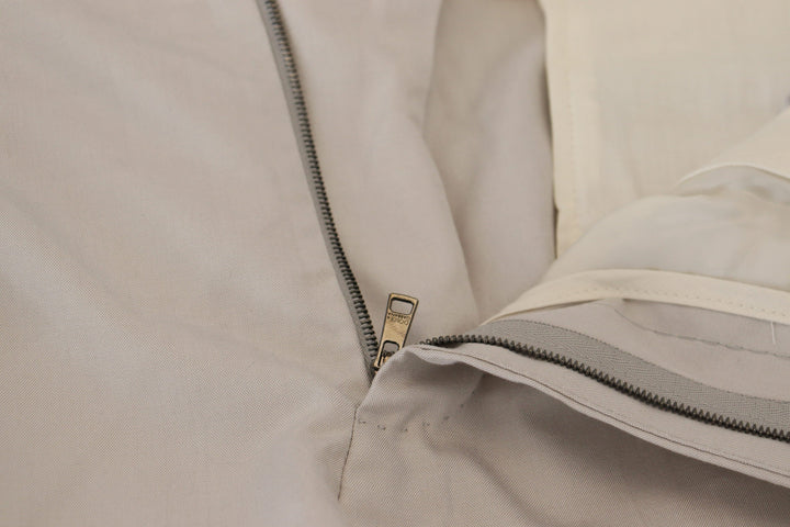 Men’s Dolce &amp; Gabbana off White Silk Mid Waist Chino Pants