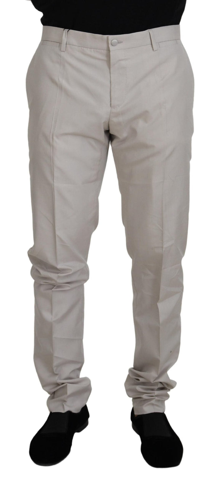 Men’s Dolce &amp; Gabbana off White Silk Mid Waist Chino Pants