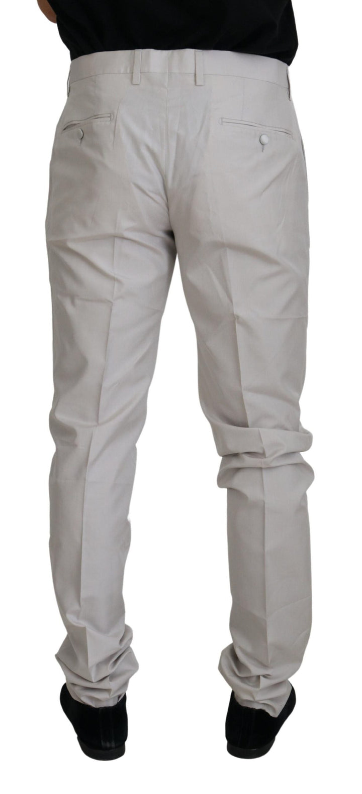 Men’s Dolce &amp; Gabbana off White Silk Mid Waist Chino Pants