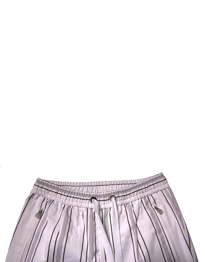 Men’s Dolce &amp; Gabbana White Stripe Cotton Dress Skinny Pants