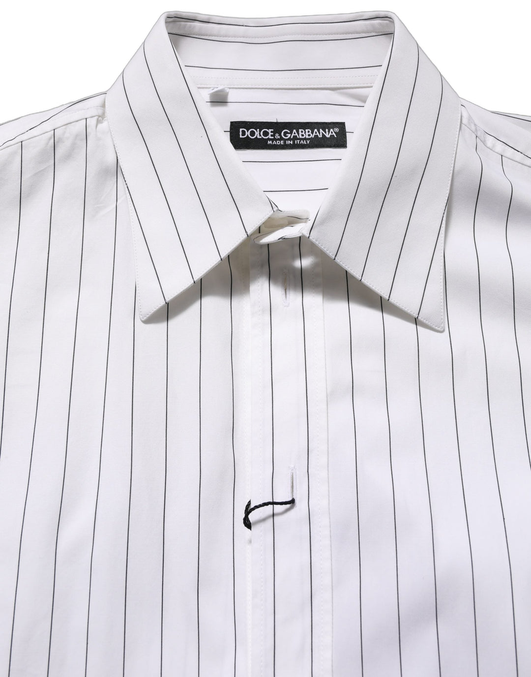 Men’s Dolce & Gabbana White Stripes Cotton Men Formal Dress Shirt