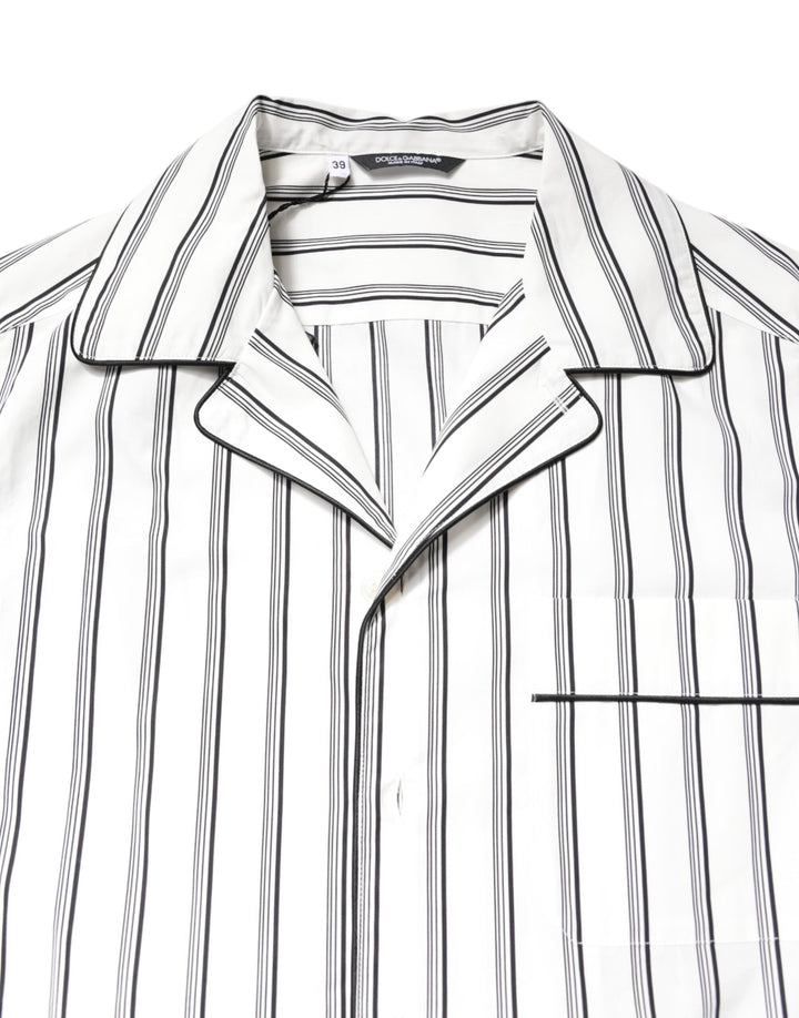 Dolce &amp; Gabbana White Stripes Lounge Pajama Sleepwear Shirt