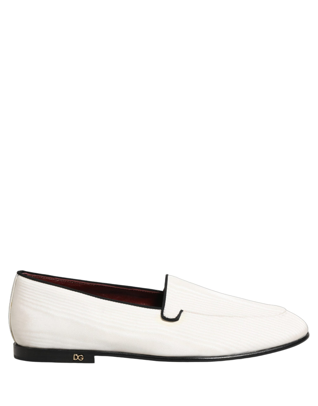 Men’s Dolce &amp; Gabbana White Velvet Slip on Men Flats Loafers Shoes