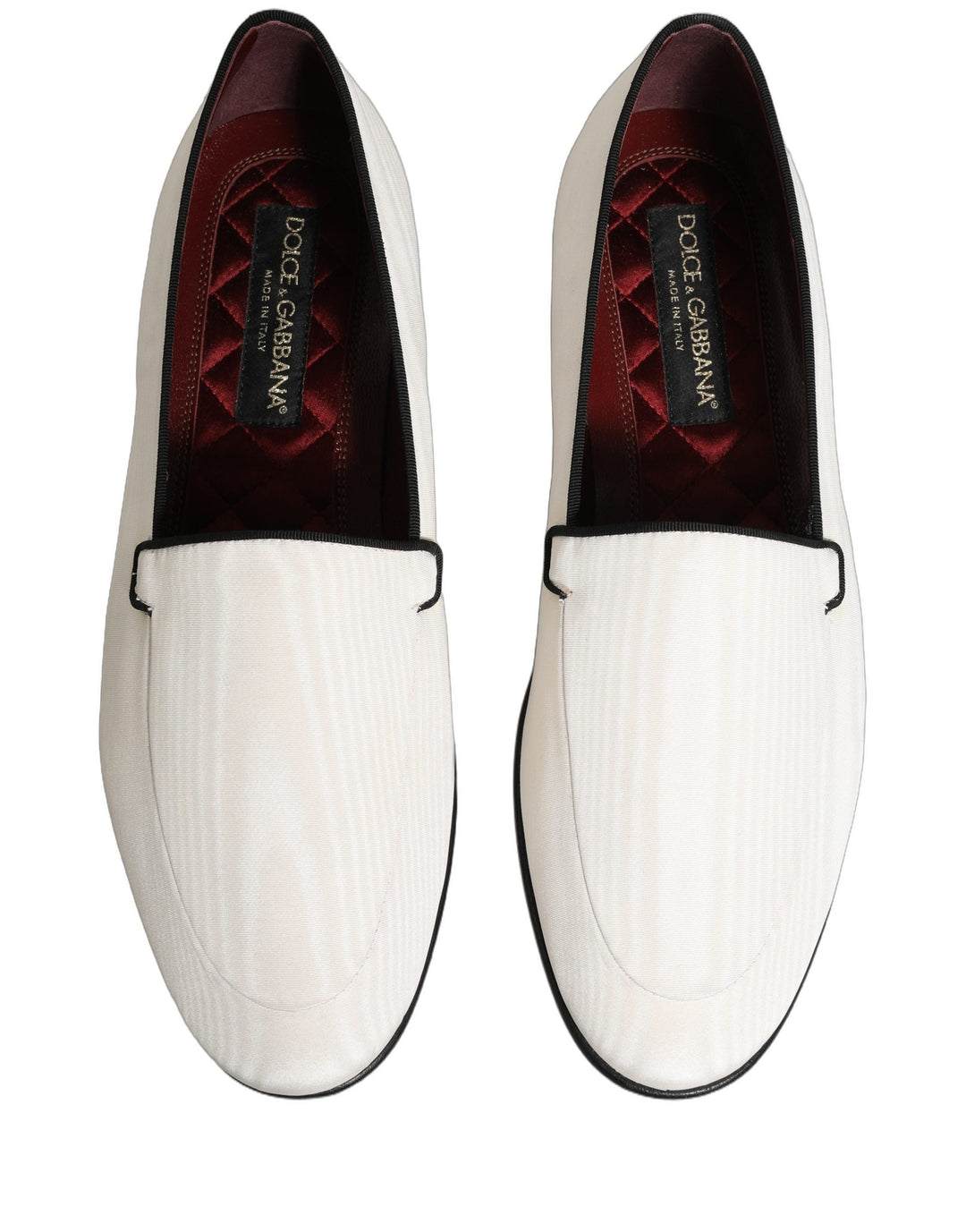 Men’s Dolce &amp; Gabbana White Velvet Slip on Men Flats Loafers Shoes