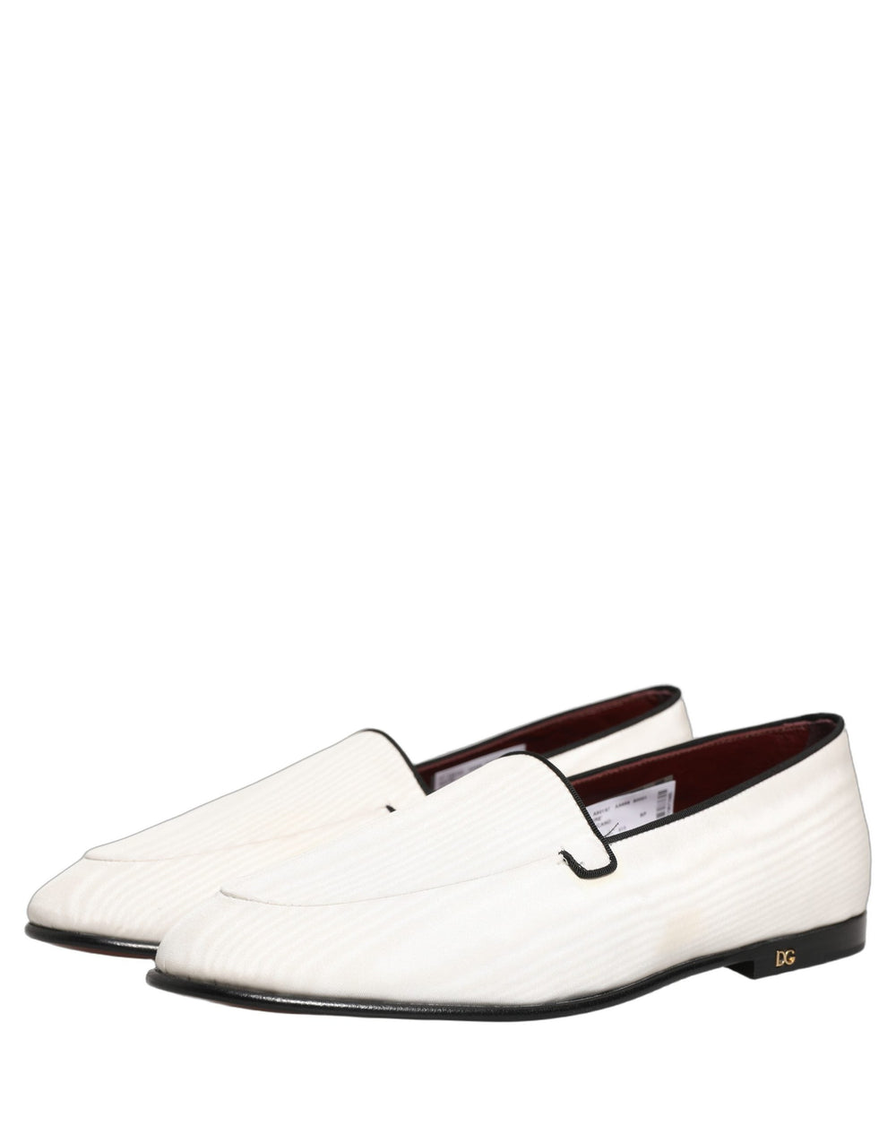 Men’s Dolce & Gabbana White Velvet Slip on Men Flats Loafers Shoes