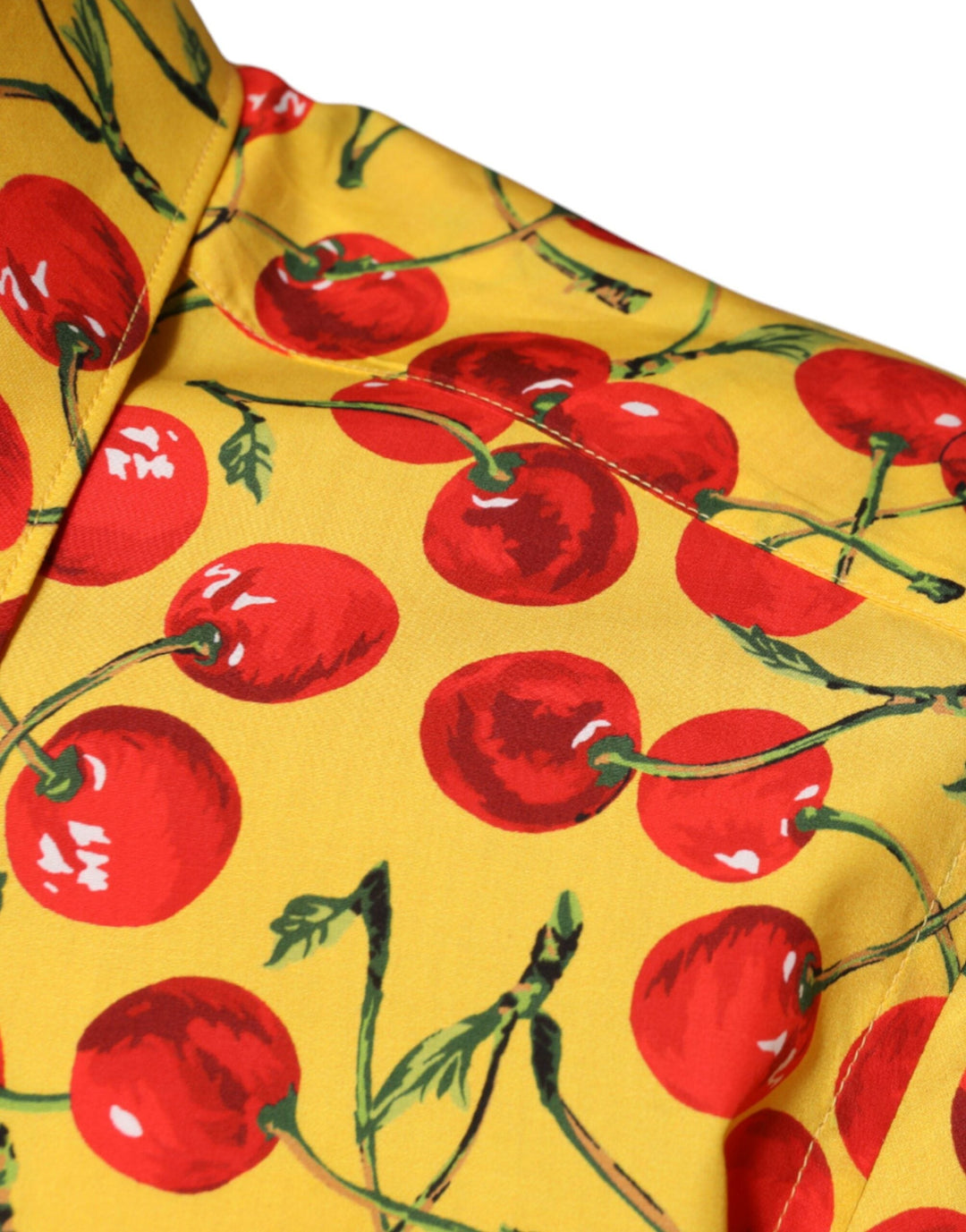 Men’s Dolce &amp; Gabbana Yellow Cherry Cotton Martini Dress Shirt
