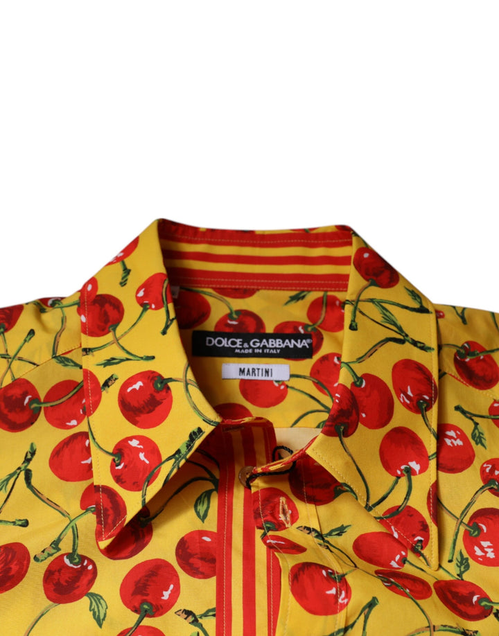 Men’s Dolce &amp; Gabbana Yellow Cherry Cotton Martini Dress Shirt