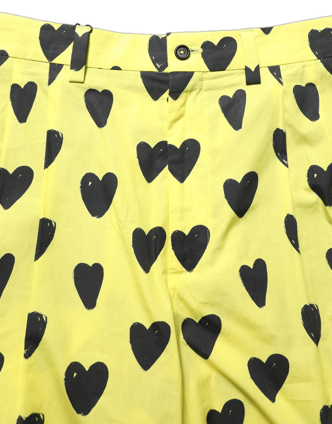 Men’s Dolce &amp; Gabbana Yellow Cotton Heart Print Men Bermuda Shorts