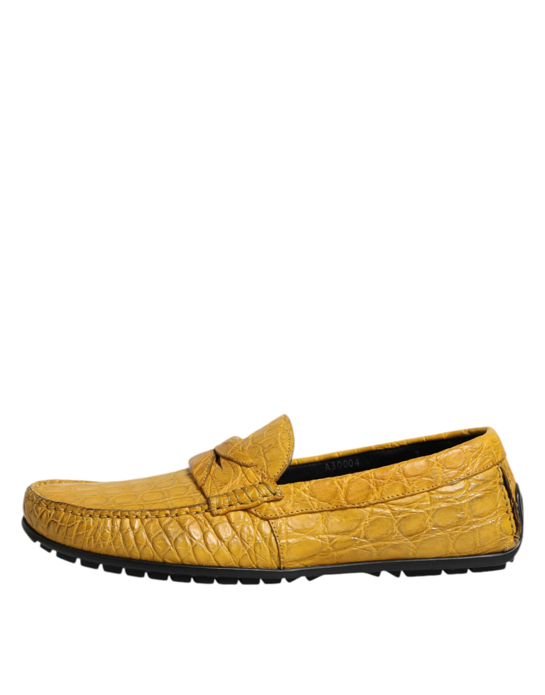 Men’s Dolce &amp; Gabbana Yellow Exotic Leather Loafers Slip on Shoes