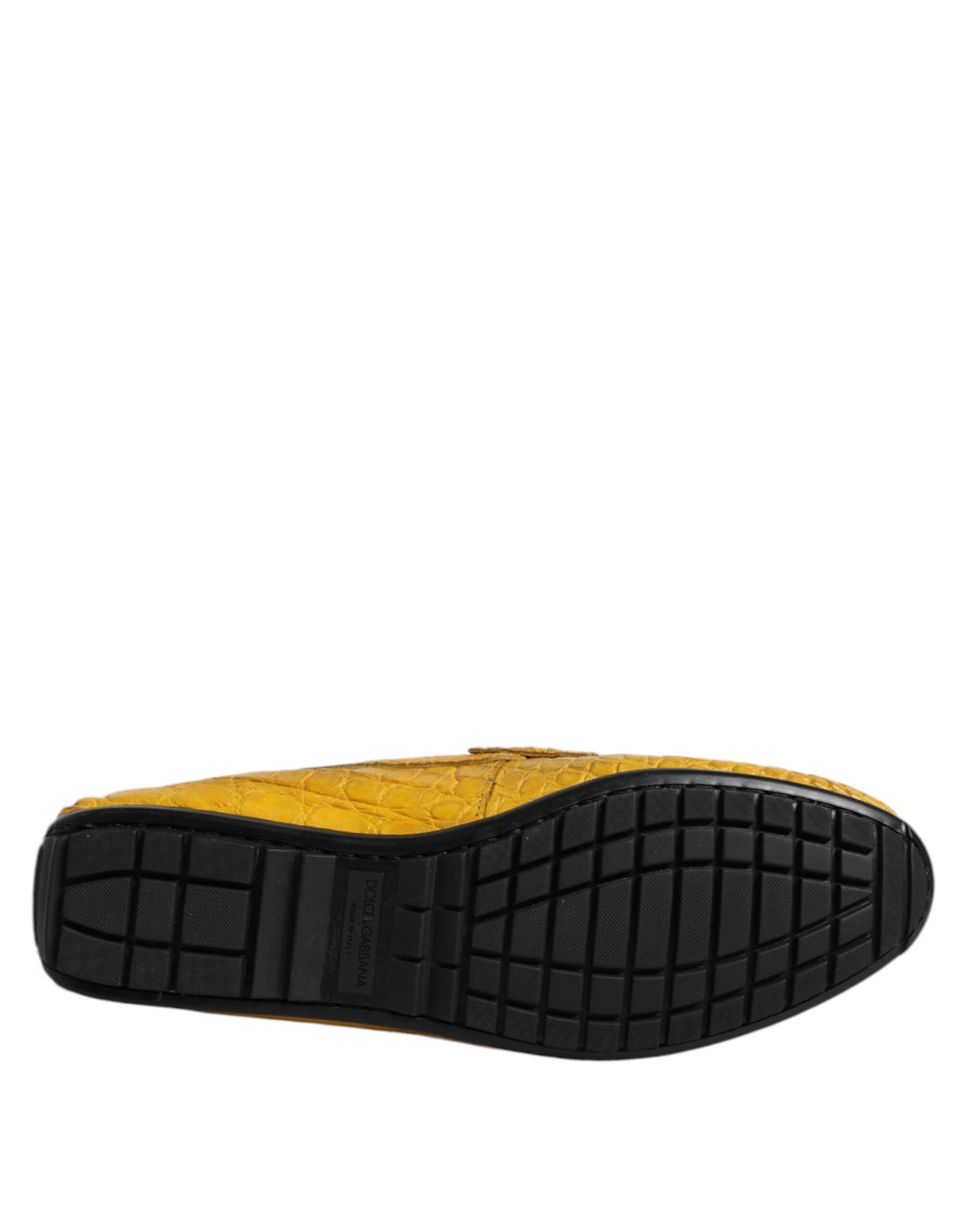 Men’s Dolce &amp; Gabbana Yellow Exotic Leather Loafers Slip on Shoes