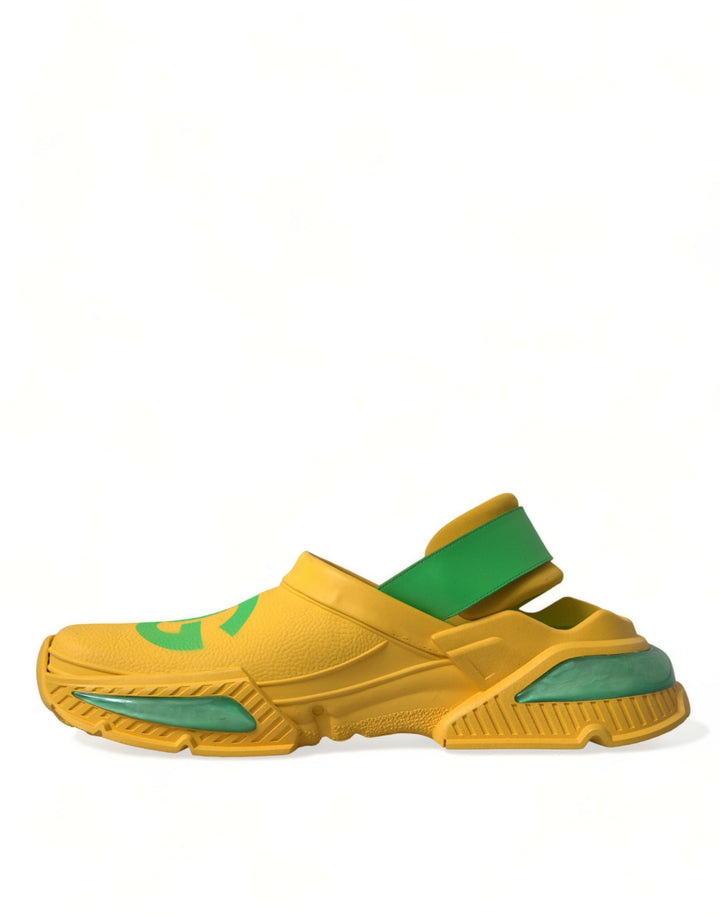 Men’s Dolce &amp; Gabbana Yellow Green Rubber Clogs Men Slippers Shoes