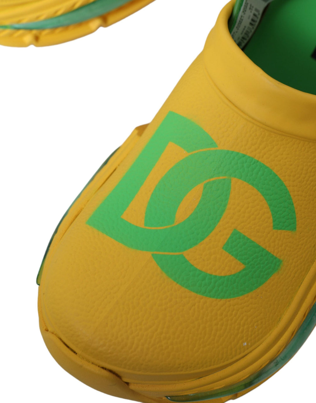 Men’s Dolce &amp; Gabbana Yellow Green Rubber Clogs Men Slippers Shoes