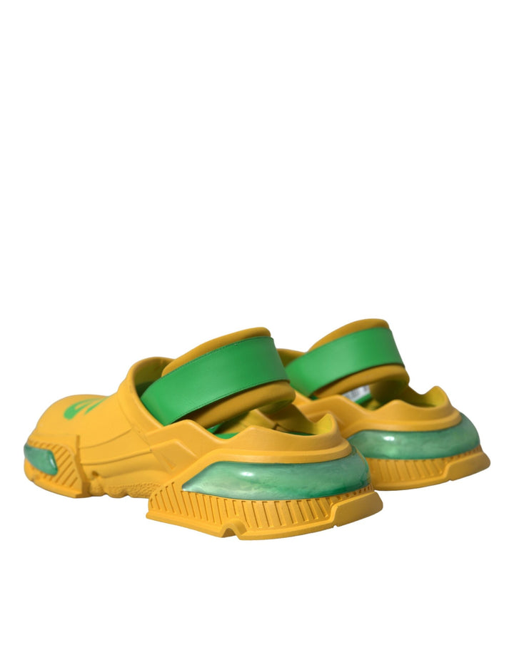 Men’s Dolce &amp; Gabbana Yellow Green Rubber Clogs Men Slippers Shoes