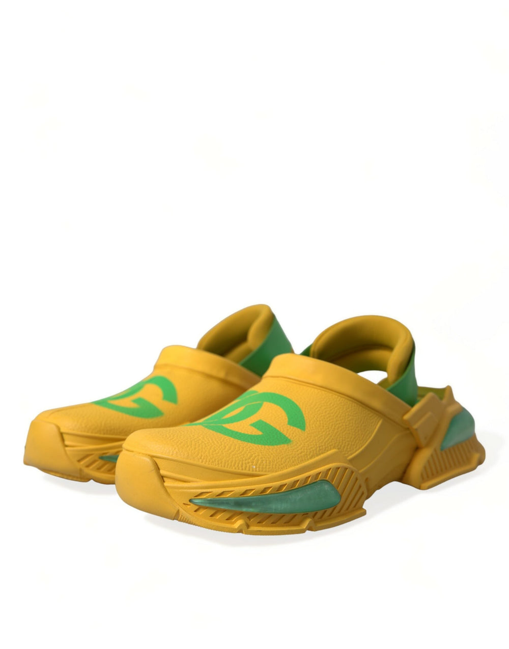 Men’s Dolce & Gabbana Yellow Green Rubber Clogs Men Slippers Shoes