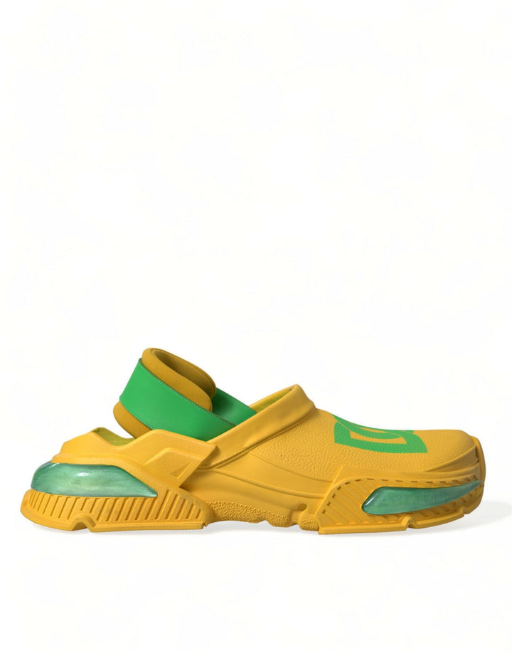 Men’s Dolce &amp; Gabbana Yellow Green Rubber Clogs Men Slippers Shoes