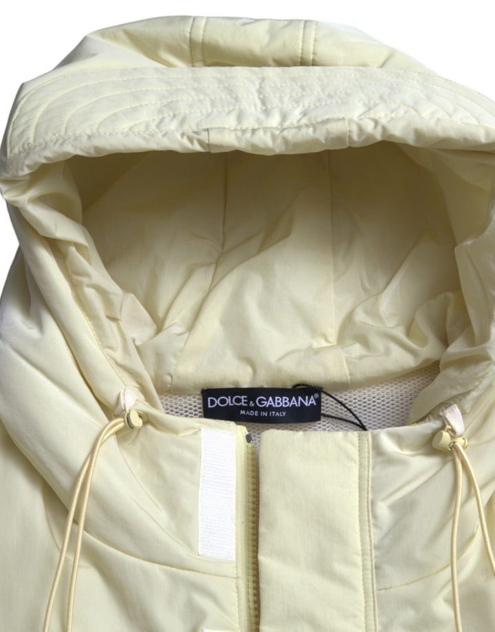 Men’s Dolce &amp; Gabbana Yellow Nylon Hooded Sportswear Vest Jacket