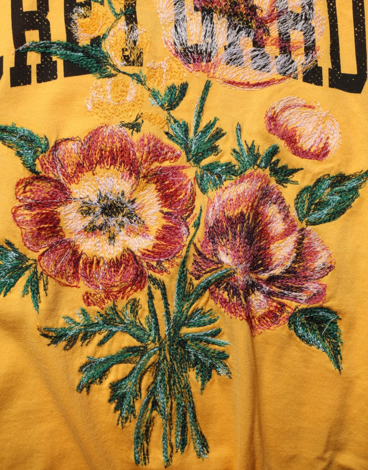 Dolce &amp; Gabbana Yellow Secret Graden Floral Cotton Crewneck T-shirt