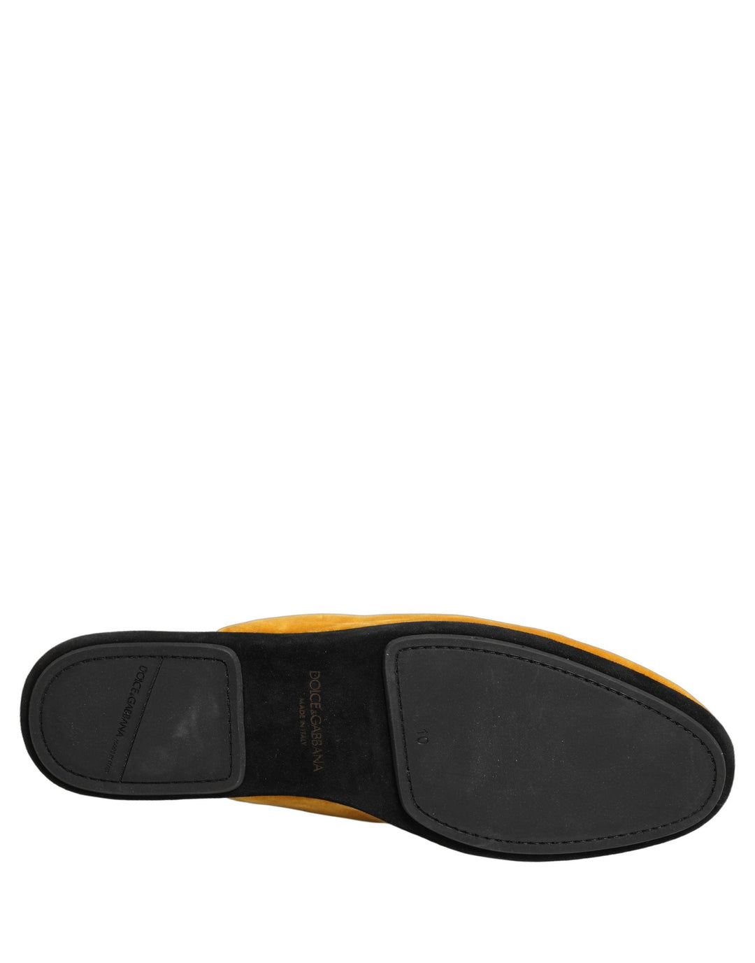 Men’s Dolce &amp; Gabbana Yellow Suede Slides Flat Slipper Men Shoes