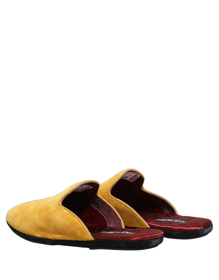 Men’s Dolce &amp; Gabbana Yellow Suede Slides Flat Slipper Men Shoes