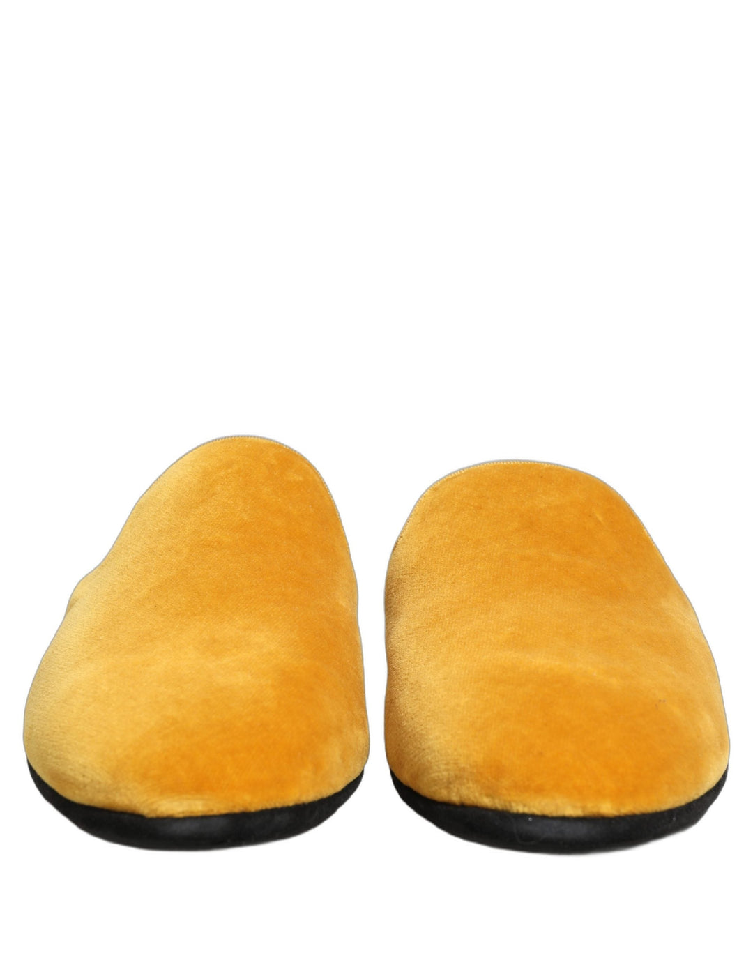 Men’s Dolce &amp; Gabbana Yellow Suede Slides Flat Slipper Men Shoes
