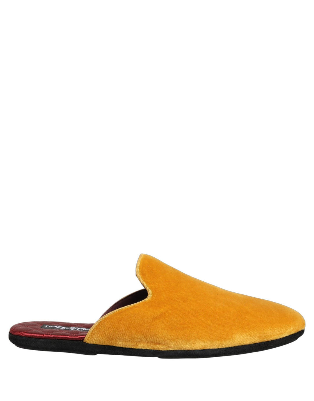 Men’s Dolce &amp; Gabbana Yellow Suede Slides Flat Slipper Men Shoes