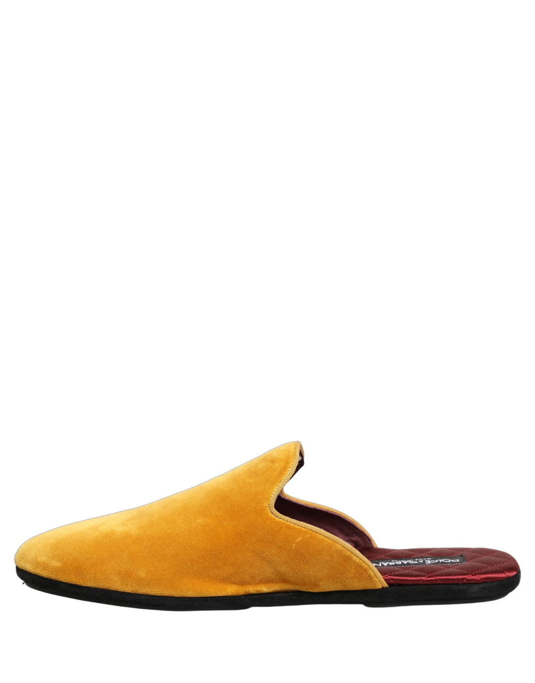 Men’s Dolce &amp; Gabbana Yellow Suede Slides Flat Slipper Men Shoes