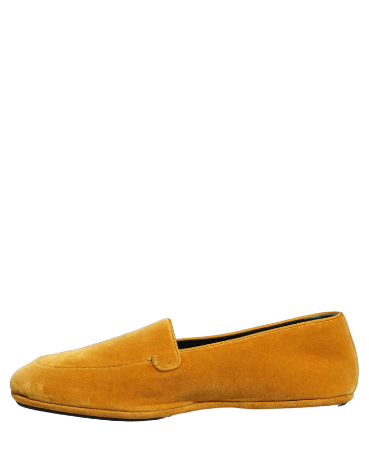Men’s Dolce &amp; Gabbana Yellow Velvet Slip on Men Dress Loafers Shoes