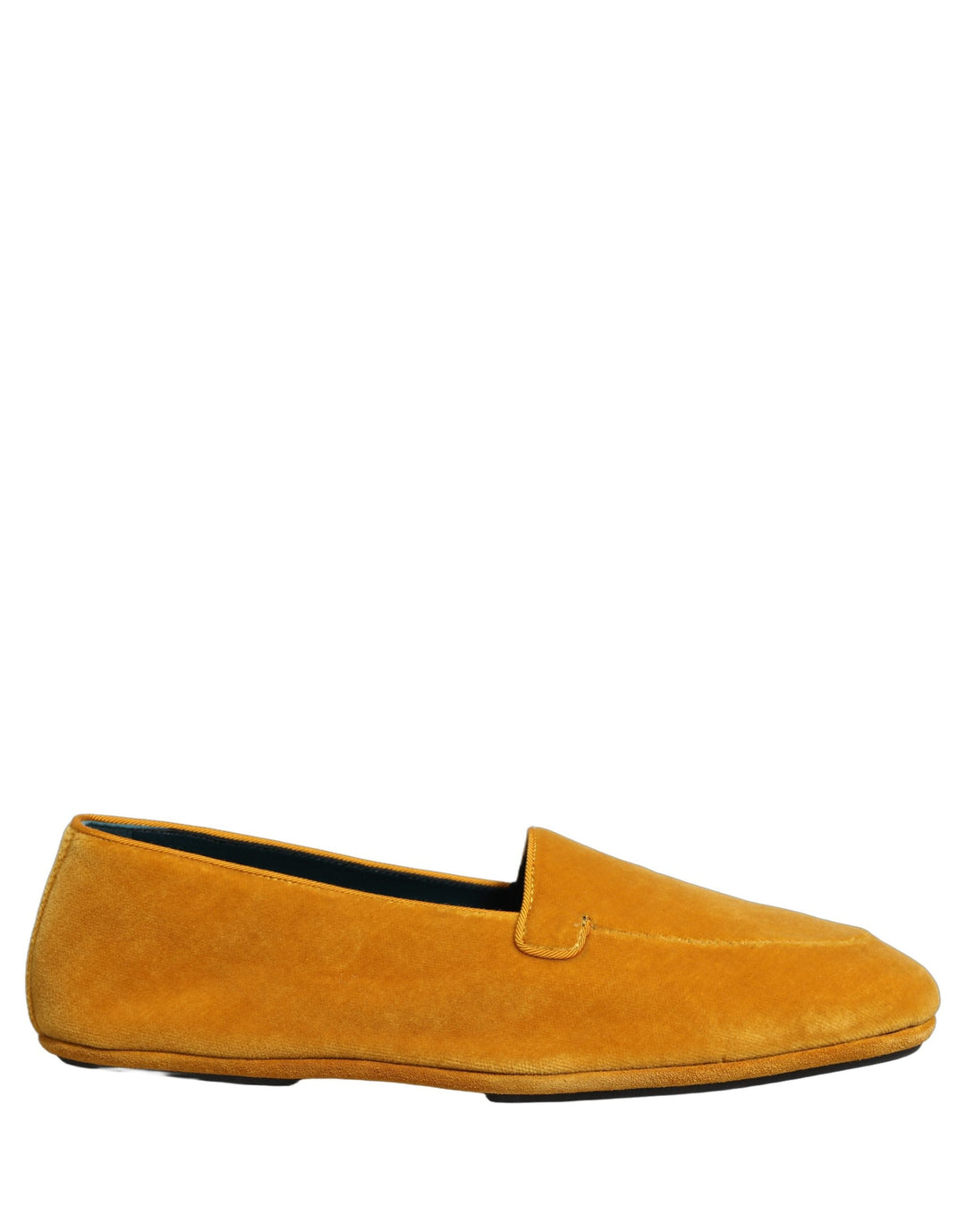 Men’s Dolce &amp; Gabbana Yellow Velvet Slip on Men Dress Loafers Shoes