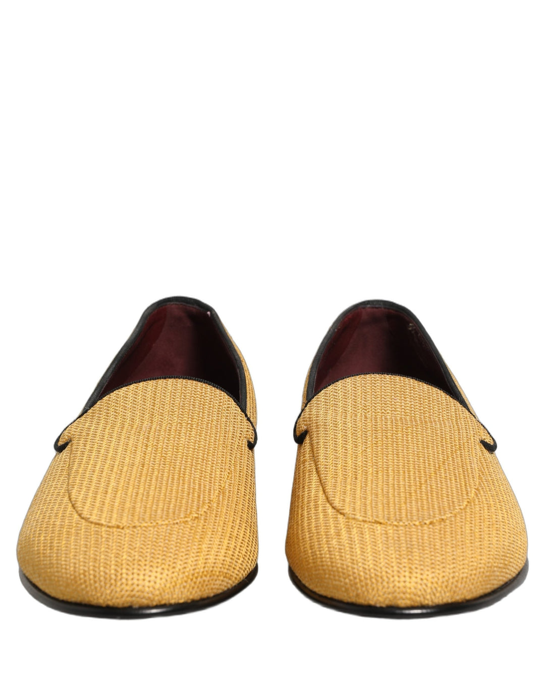 Men’s Dolce &amp; Gabbana Yellow Woven Men Slip on Dress Loafers Shoes