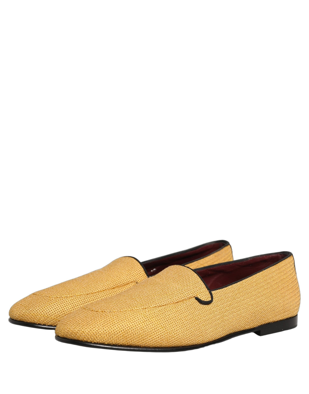 Men’s Dolce &amp; Gabbana Yellow Woven Men Slip on Dress Loafers Shoes