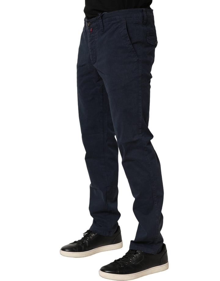 Men’s Domenico Tagliente Navy Blue Skinny Chino Mid Waist Men Pants