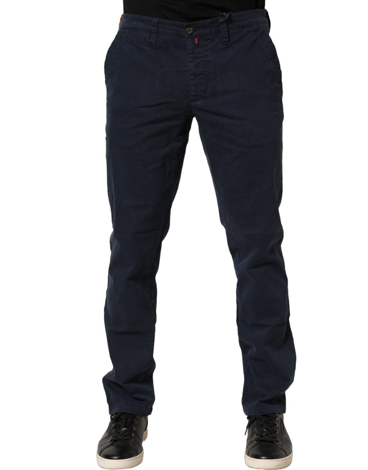 Men’s Domenico Tagliente Navy Blue Skinny Chino Mid Waist Men Pants