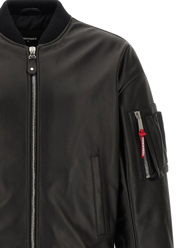 Men’s Dsquared² Black Leather Jacket