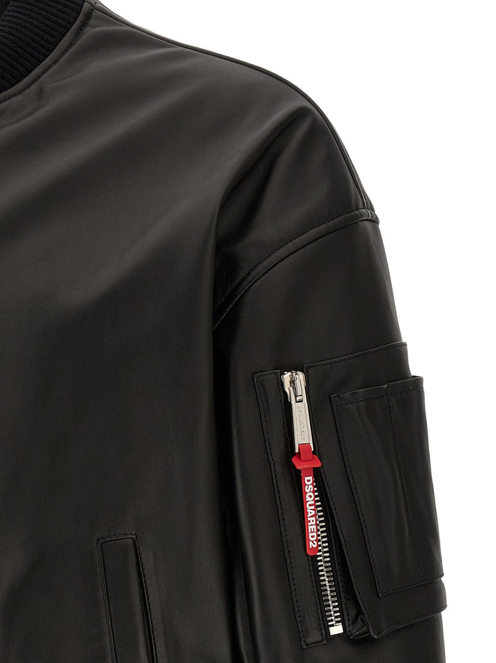 Men’s Dsquared² Black Leather Jacket