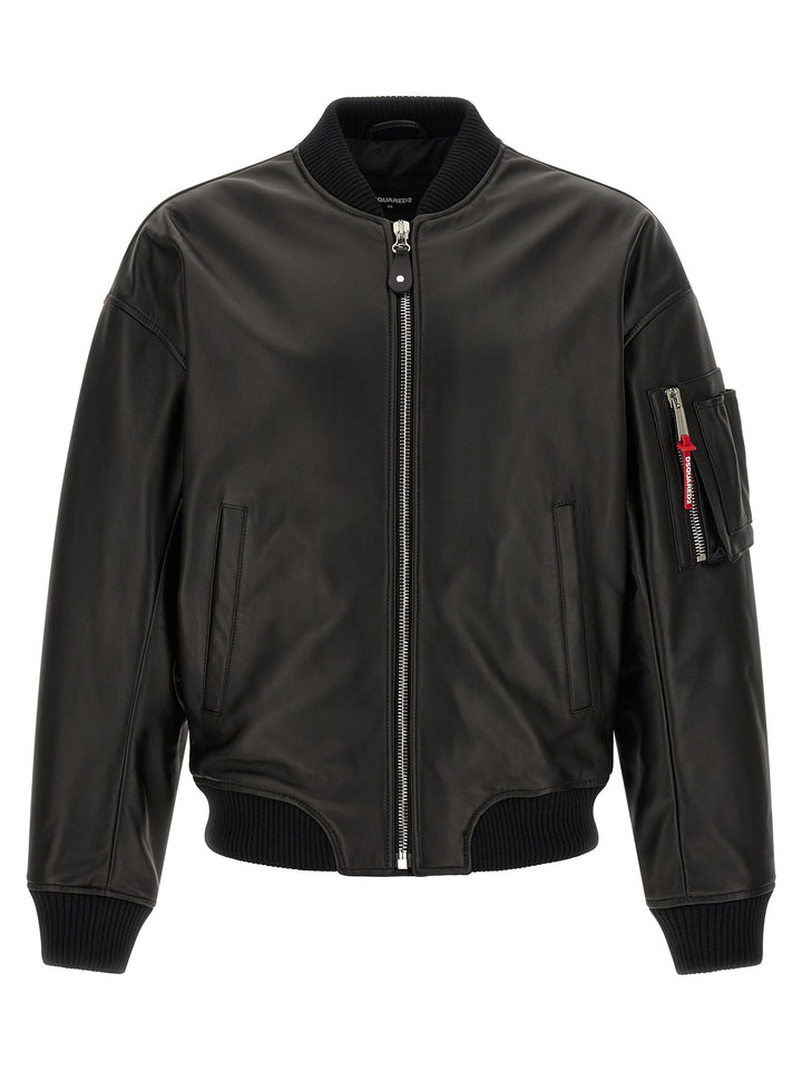Men’s Dsquared² Black Leather Jacket