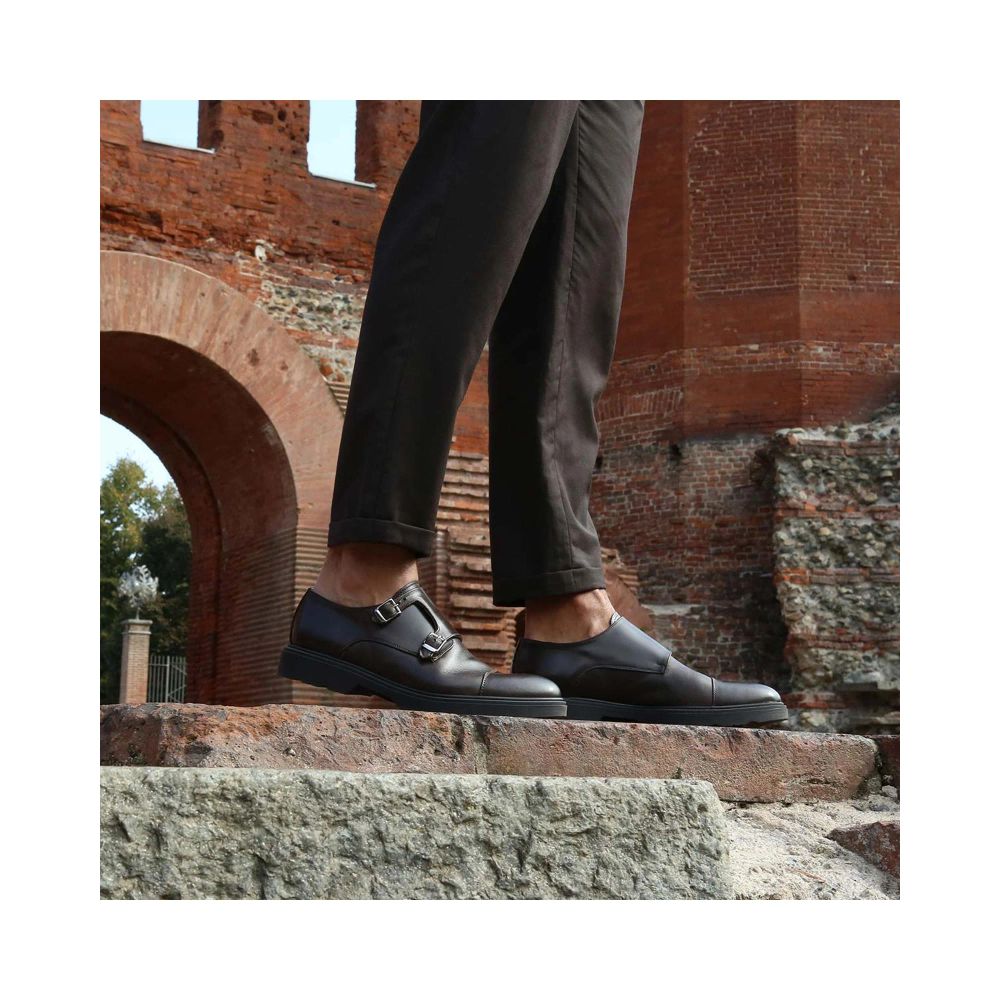 Men’s Duca Di Morrone Black Leather Slip-on Loafers