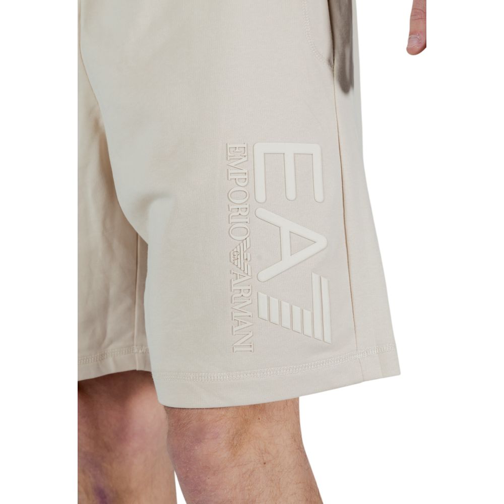 Men’s Ea7 Emporio Armani Beige Cotton Bermuda Shorts