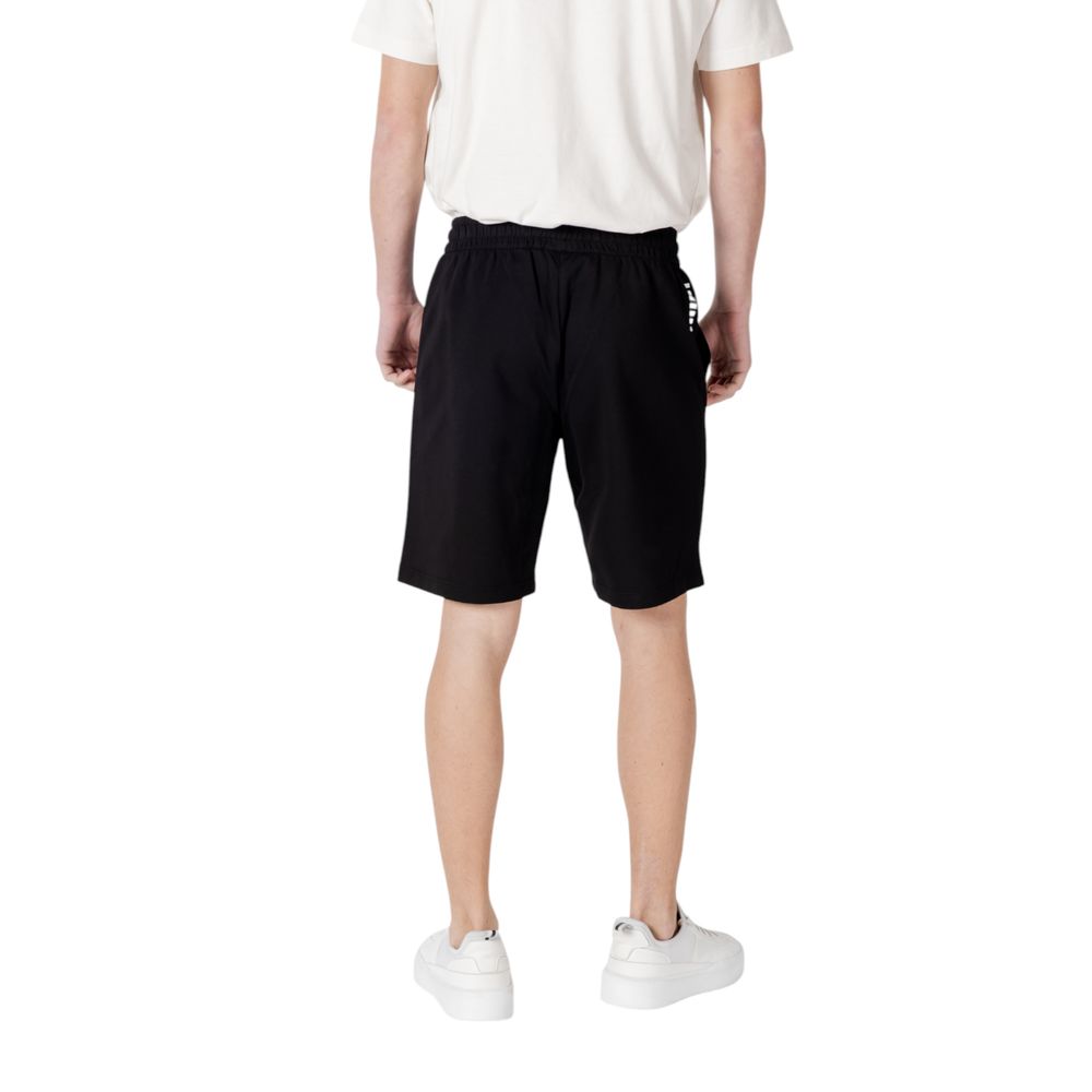 Men’s Ea7 Emporio Armani Black Cotton Bermuda Shorts