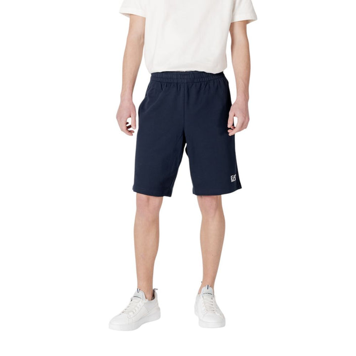 Men’s Ea7 Emporio Armani Blue Cotton Bermuda Shorts